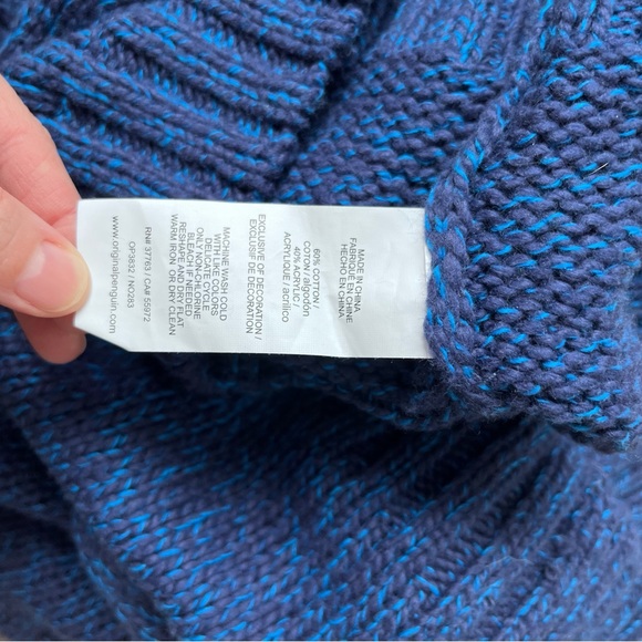 Men's Original Penguin Blue Knit Sweater - Size M - Picture 5 of 6
